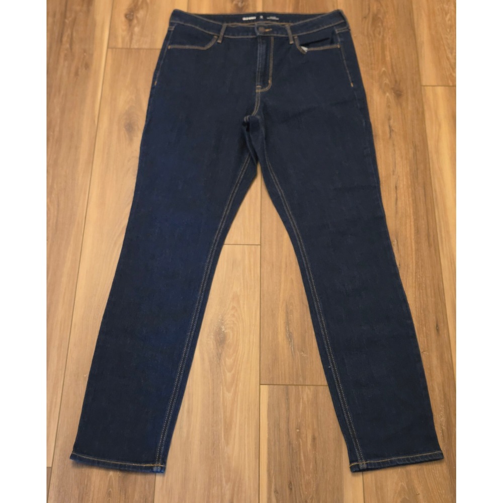 Old Navy High Rise Wow Straight Jeans Women's Size 12 Long Navy